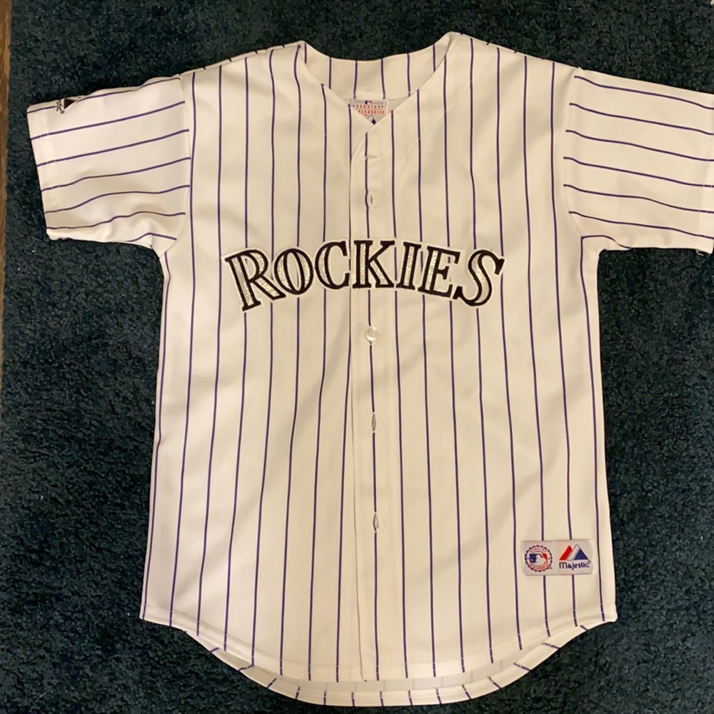 Button down Rockies jersey